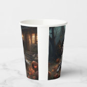 イングリッシュスリンガースパニエル犬パンプキンスハロウィンホラー 紙コップ (左)