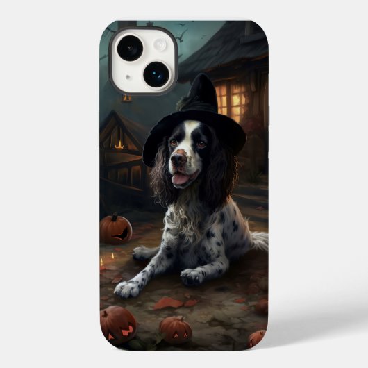 イングリッシュスリンガースパニエル犬パンプキンスハロウィンホラー Case-Mate iPhoneケース (裏面)
