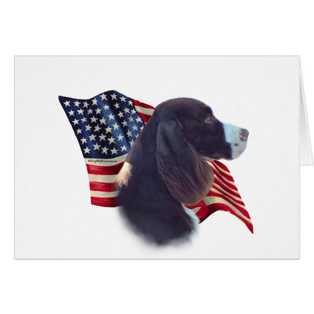 イングリッシュスリンガースパニエル犬フラグ (正面横)