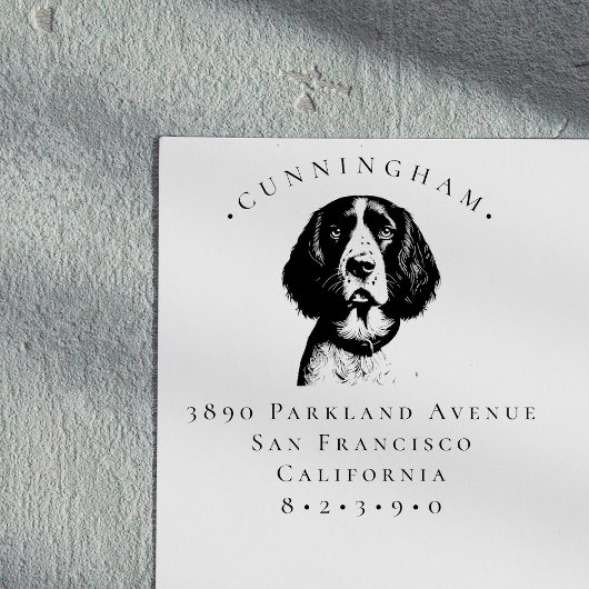 イングリッシュスリンガースパニエル犬ペットドッグ差出人住所 ラバースタンプ