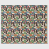 イングリッシュスリンガースパニエル犬ホリデーベーキング:フェスティバル ラッピングペーパー (フラット)