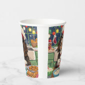 イングリッシュスリンガースパニエル犬ホリデーベーキング:フェスティバル 紙コップ (右)