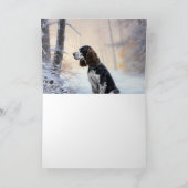 イングリッシュスリンガースパニエル犬レットイットスノークリスマス カード (内部)