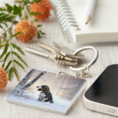 イングリッシュスリンガースパニエル犬レットイットスノークリスマス キーホルダー (正面右)