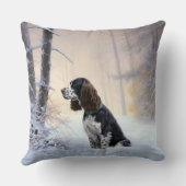 イングリッシュスリンガースパニエル犬レットイットスノークリスマス クッション (裏面)