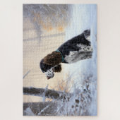 イングリッシュスリンガースパニエル犬レットイットスノークリスマス ジグソーパズル (縦)