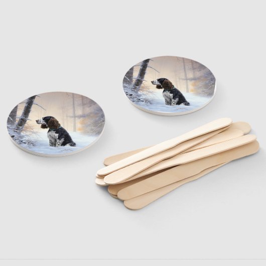 イングリッシュスリンガースパニエル犬レットイットスノークリスマス ハンドファン (組立なし)