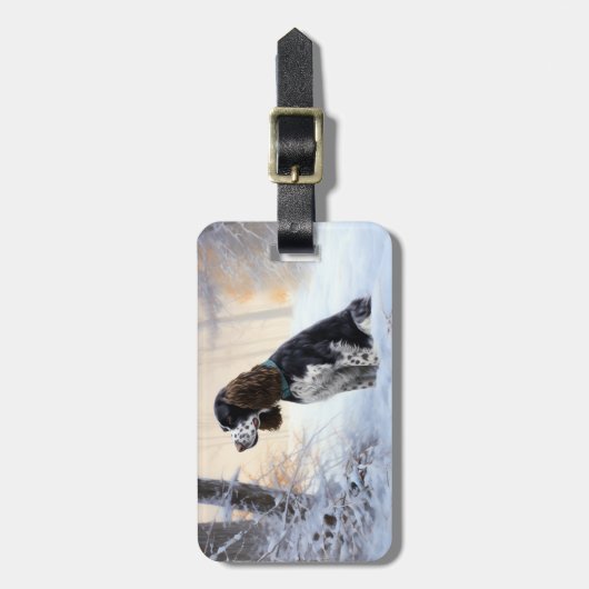 イングリッシュスリンガースパニエル犬レットイットスノークリスマス ラゲッジタグ (正面縦)