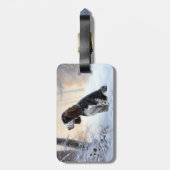 イングリッシュスリンガースパニエル犬レットイットスノークリスマス ラゲッジタグ (裏面縦)