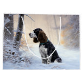 イングリッシュスリンガースパニエル犬レットイットスノークリスマス ラージペーパーバッグ (裏面)