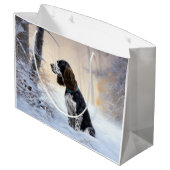 イングリッシュスリンガースパニエル犬レットイットスノークリスマス ラージペーパーバッグ (裏面アングル)