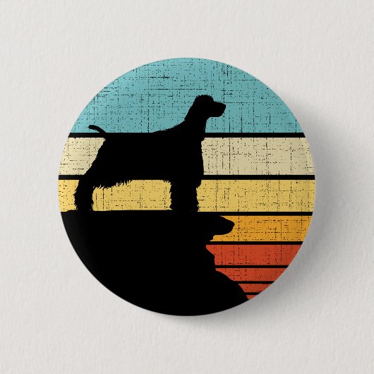 イングリッシュスリンガースパニエル犬レトロヴィンテージドッグパピー 缶バッジ (正面)