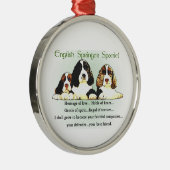 イングリッシュスリンガースパニエル犬伝統オブラブ メタルオーナメント (右)