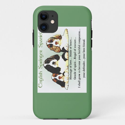 イングリッシュスリンガースパニエル犬伝統オブラブ Case-Mate iPhoneケース (裏面)