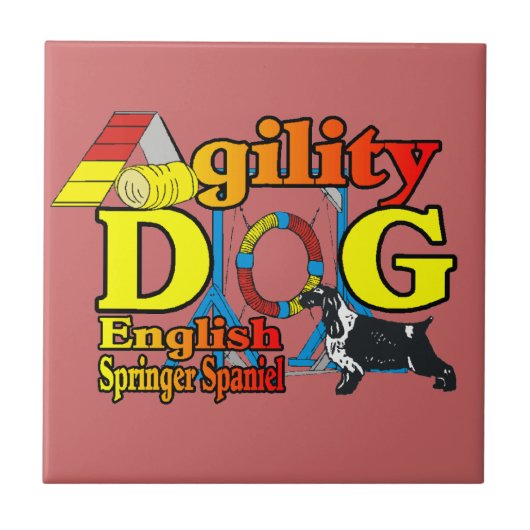 イングリッシュスリンガースパニエル犬機敏性 タイル (正面)