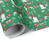 イングリッシュスリンガースパニエル犬犬の肝臓クリスマス ラッピングペーパー (ロールコーナー)