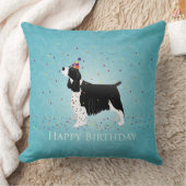 イングリッシュスリンガースパニエル犬誕生日デザイン。 クッション (ブランケット)