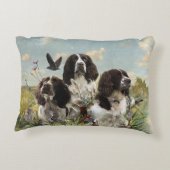 イングリッシュスリンガースパニエル犬，アート アクセントクッション (裏面)