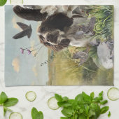 イングリッシュスリンガースパニエル犬,アート キッチンタオル (折り畳み)