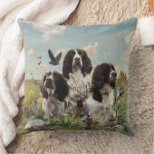 イングリッシュスリンガースパニエル犬，アート クッション (ブランケット)