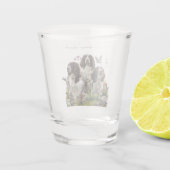 イングリッシュスリンガースパニエル犬，アート ショットグラス (裏面)