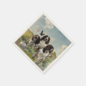 イングリッシュスリンガースパニエル犬，アート スタンダードカクテルナプキン (角)