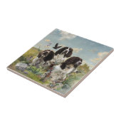 イングリッシュスリンガースパニエル犬，アート タイル (側面)