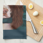 イングリッシュスリンガースパニエル犬 キッチンタオル (四つ折り)