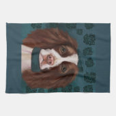 イングリッシュスリンガースパニエル犬 キッチンタオル (横)