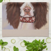 イングリッシュスリンガースパニエル犬 キッチンタオル (折り畳み)