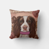 イングリッシュスリンガースパニエル犬 クッション (正面)