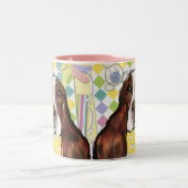 イングリッシュスリンガースパニエル犬 ツートーンマグカップ (中央)