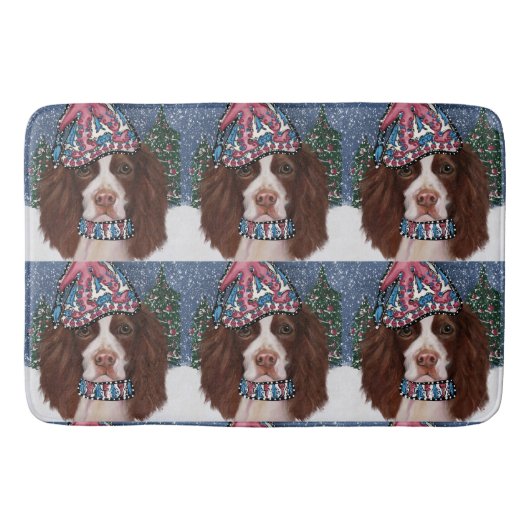 イングリッシュスリンガースパニエル犬 バスマット (正面)