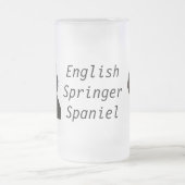 イングリッシュスリンガースパニエル犬 フロストグラスビールジョッキ (中央)