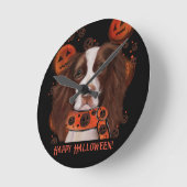 イングリッシュスリンガースパニエル犬 ラウンド壁時計 (傾斜)