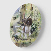 イングリッシュスリンガースパニエル犬 ラージ壁時計 (傾斜)