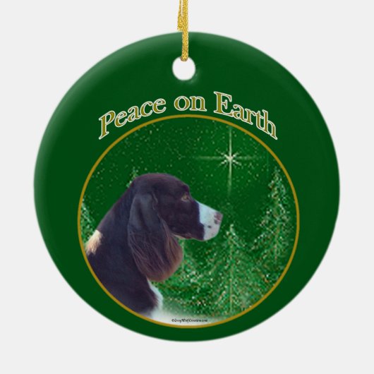 イングリッシュスリンガースパニエル犬(肝臓)平和 セラミックオーナメント (裏面)