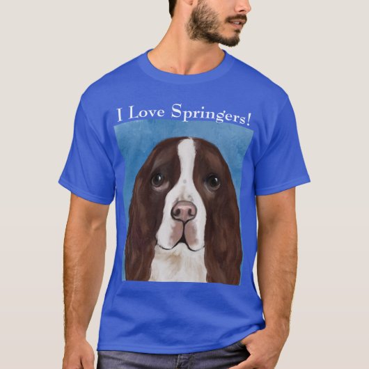 イングリッシュスリンガースパニエル犬 Tシャツ (正面)