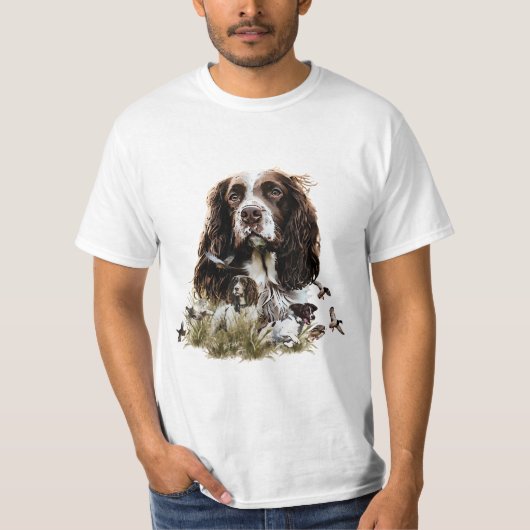 イングリッシュスリンガースパニエル犬 Tシャツ (正面)