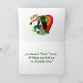 イングリッシュスリンガースパニエル犬St patricks day カード (内部)