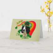 イングリッシュスリンガースパニエル犬St patricks day カード (黄色い花)