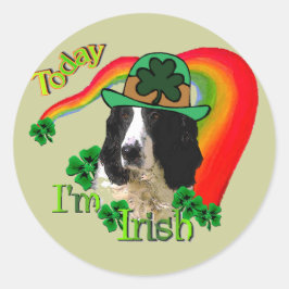 イングリッシュスリンガースパニエル犬St patricks day ラウンドシール