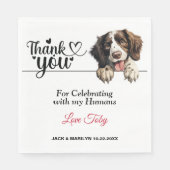 イングリッシュスリンガー結婚スパニエル犬サンキュー スタンダードランチョンナプキン (正面)
