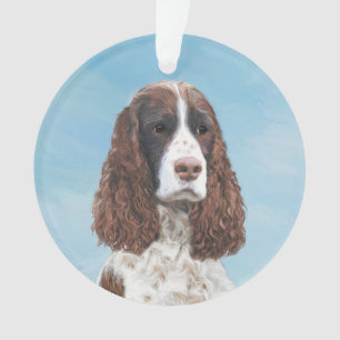 イングリッシュスリンガー絵画スパニエル犬オリジナルドッグアート オーナメント