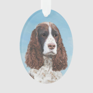 イングリッシュスリンガー絵画スパニエル犬オリジナルドッグアート オーナメント