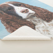 イングリッシュスリンガー絵画スパニエル犬オリジナルドッグアート シェルパブランケット (3/4)