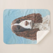 イングリッシュスリンガー絵画スパニエル犬オリジナルドッグアート シェルパブランケット (正面(横))