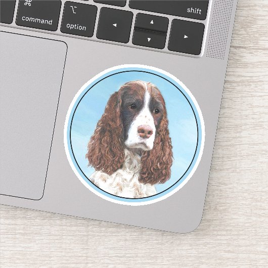 イングリッシュスリンガー絵画スパニエル犬オリジナルドッグアート シール (詳細)