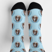 イングリッシュスリンガー絵画スパニエル犬オリジナルドッグアート ソックス (上部)