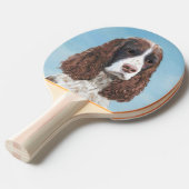 イングリッシュスリンガー絵画スパニエル犬オリジナルドッグアート 卓球ラケット (正面アングル)